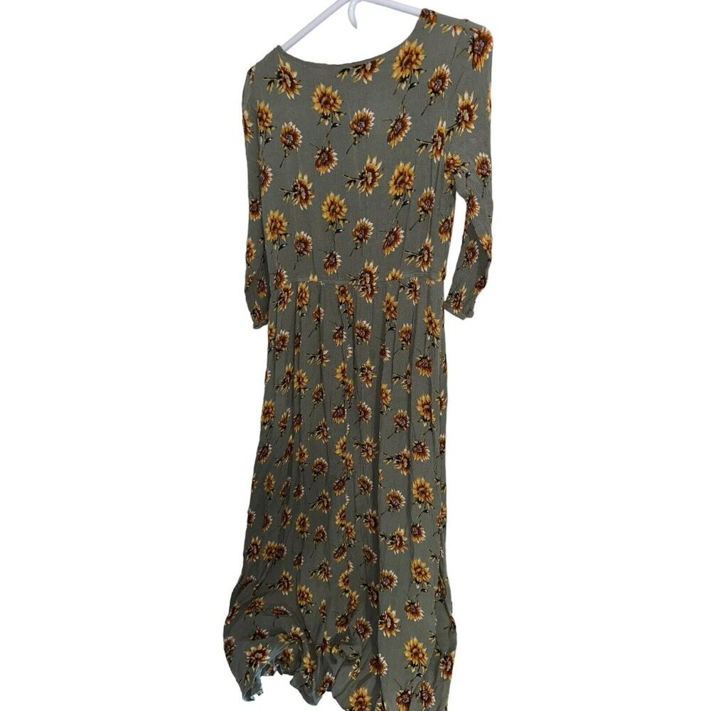 A Dip Of Darling Maxi Dress Juniors XXL Sage Green Floral 90s Style - Picture 2 of 6